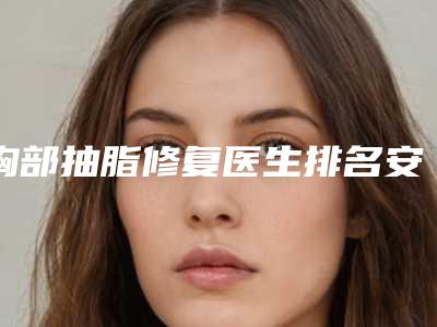 胸部抽脂修复医生排名安徽省(王灿领医生就选这几位)