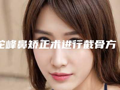 驼峰鼻矫正术进行截骨方法治疗多少钱